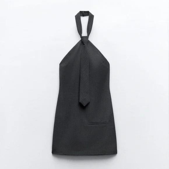 ZARA TIE HALTER DRESS - Picture 1 of 3
